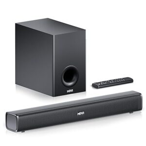 Mivi Fort Hip-Hop 1000 Home Theatre Soundbar [Flagship Launch], 180 Watts, 2.1 Channel, 2 in-Build Speakers and 1 External Subwoofer, Multiple EQ & Input Modes, BT v5.3, Made in India Sound bar
